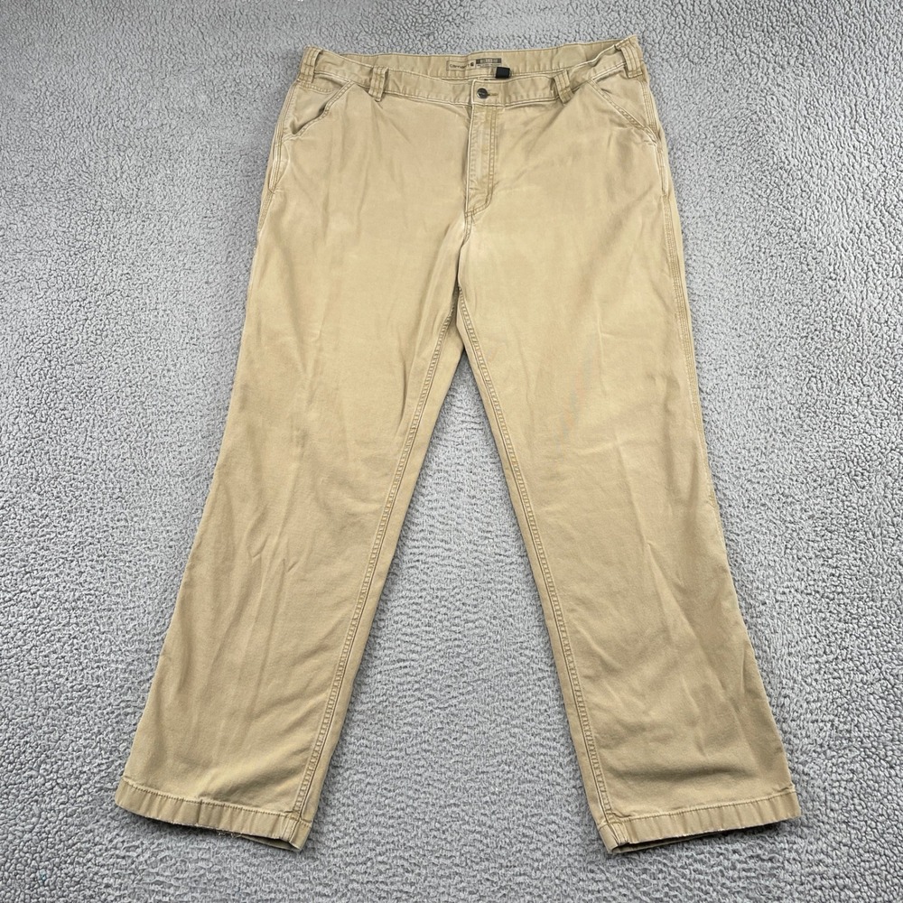 Carhartt Pants Mens 42x34 Tan Relaxed Fit Rugged Flex Canvas Work 102291 Khaki